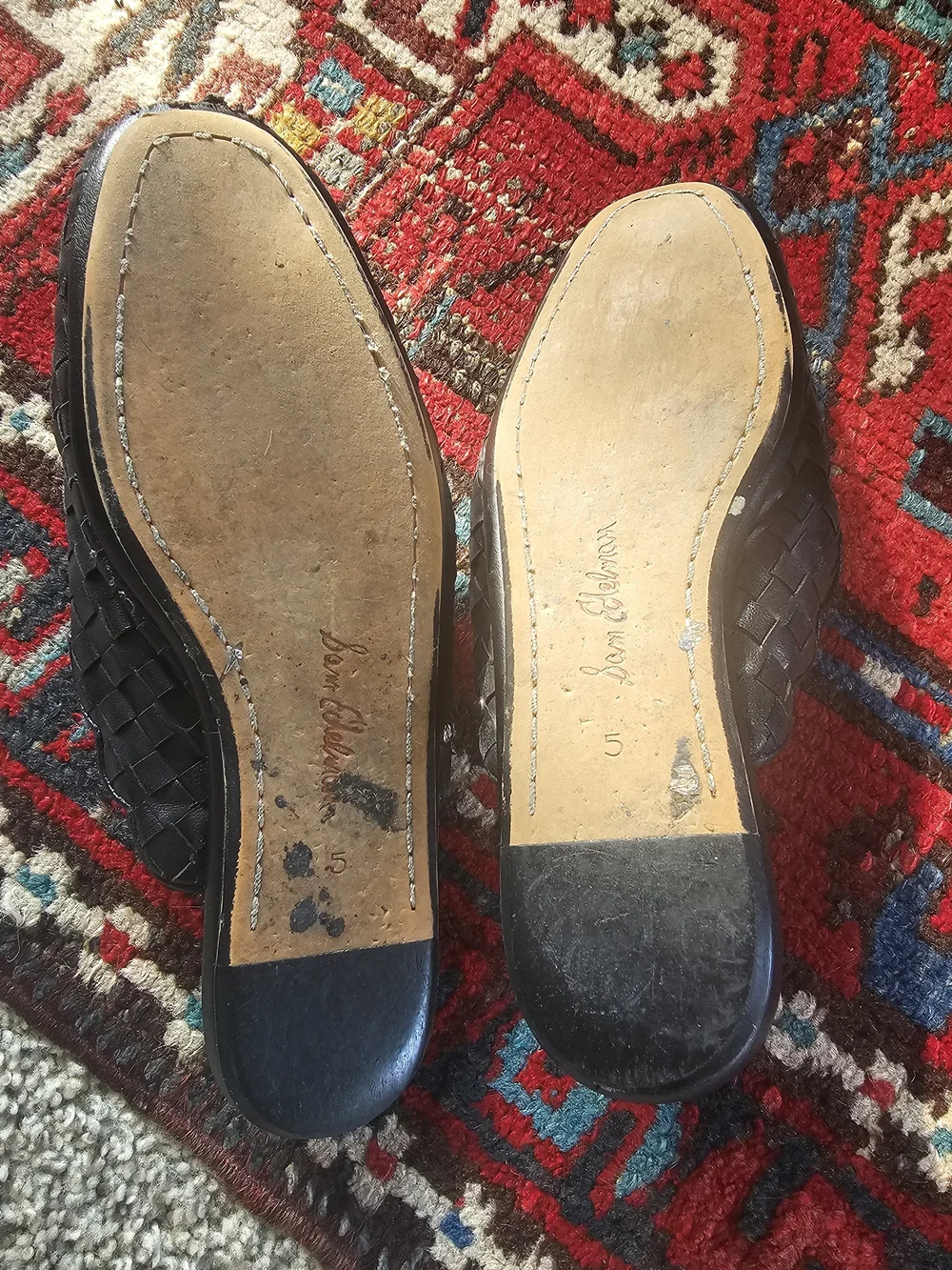 Sam Edelman Black Woven Leather Slip-On Mules - Picture 4 of 4